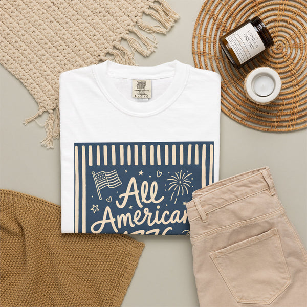 All American 4th of July 1776 Tee Flag & Fireworks USA 250 T-shirt