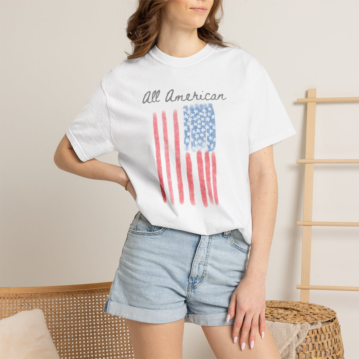 All American Flag T-shirt, USA Doodle Stars & Stripes 4th of July 250 Years of Freedom Tee