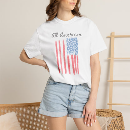 All American Flag T-shirt, USA Doodle Stars & Stripes 4th of July 250 Years of Freedom Tee