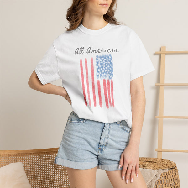 All American Flag T-shirt, USA Doodle Stars & Stripes 4th of July 250 Years of Freedom Tee