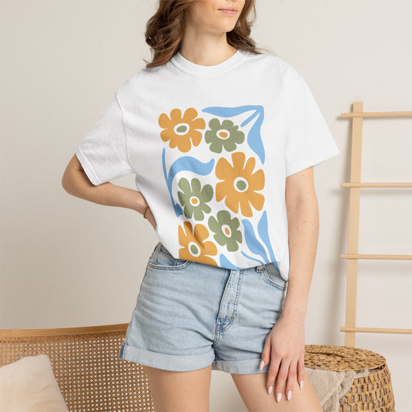 Boho Flower T-Shirt Comfort Colors Botanical Tee Wildflower Plant Shirt Retro Floral Gardener Gift