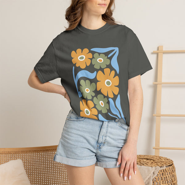 Boho Flower T-Shirt Comfort Colors Botanical Tee Wildflower Plant Shirt Retro Floral Gardener Gift