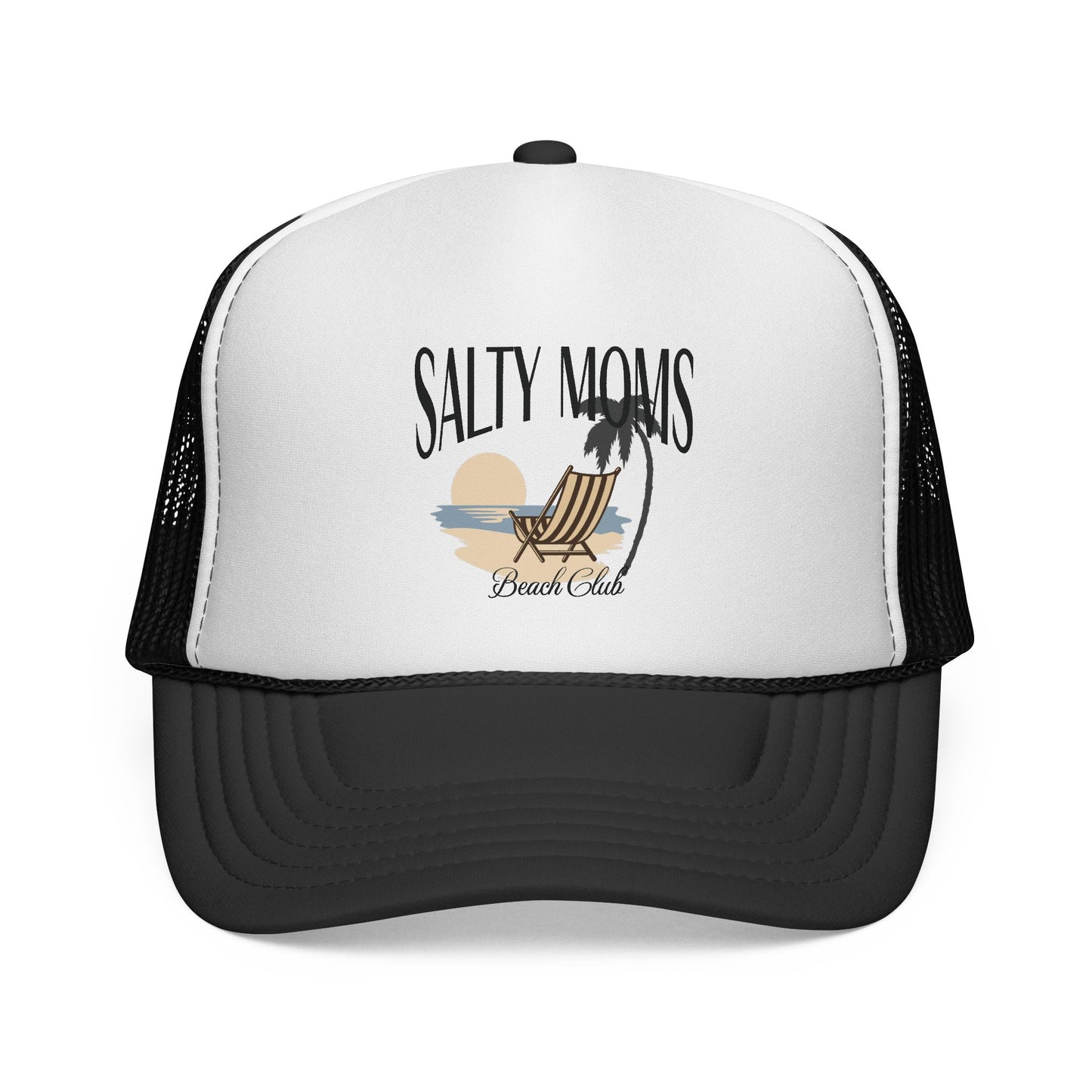 Salty Moms Beach ClubTrucker Cap, Vibrant Beach Vibe Hat, Summer Accessory, Gift for Women, Outdoor Festival Wear