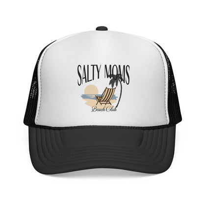 Salty Moms Beach ClubTrucker Cap, Vibrant Beach Vibe Hat, Summer Accessory, Gift for Women, Outdoor Festival Wear