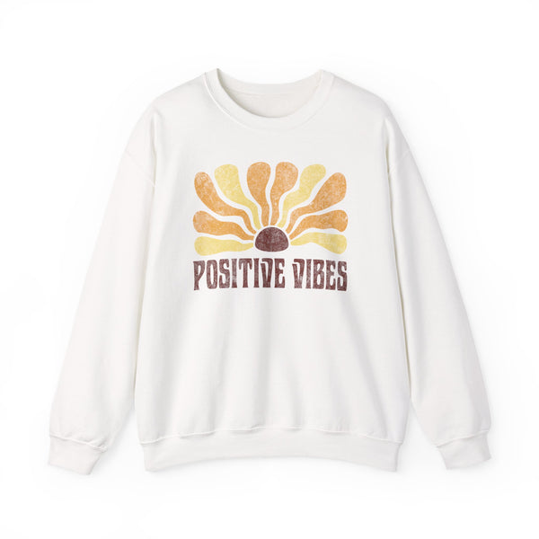 Positive Vibes Sunburst sweatshirt | Retro Sunshine Crewneck
