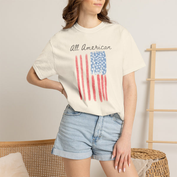All American Flag T-shirt, USA Doodle Stars & Stripes 4th of July 250 Years of Freedom Tee