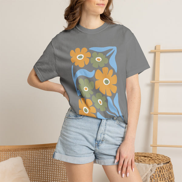 Boho Flower T-Shirt Comfort Colors Botanical Tee Wildflower Plant Shirt Retro Floral Gardener Gift